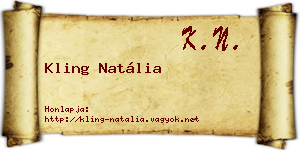 Kling Natália névjegykártya